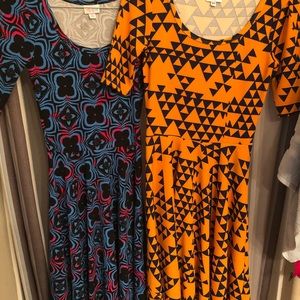 BUNDLE Two Lularoe Nicole dresses.  Size xs & xxs.